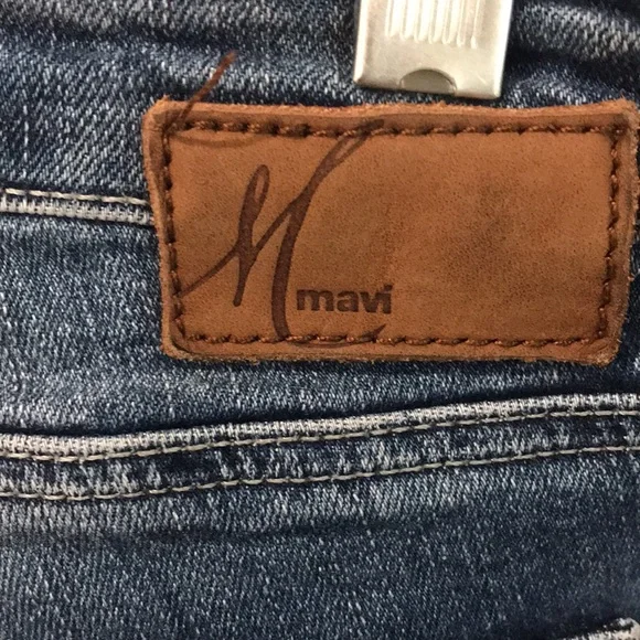 Mavis Boyfriend Jeans Womens 27 Blue Emma Raw Hem Caual Boho Designer Minimalist - Picture 5 of 11